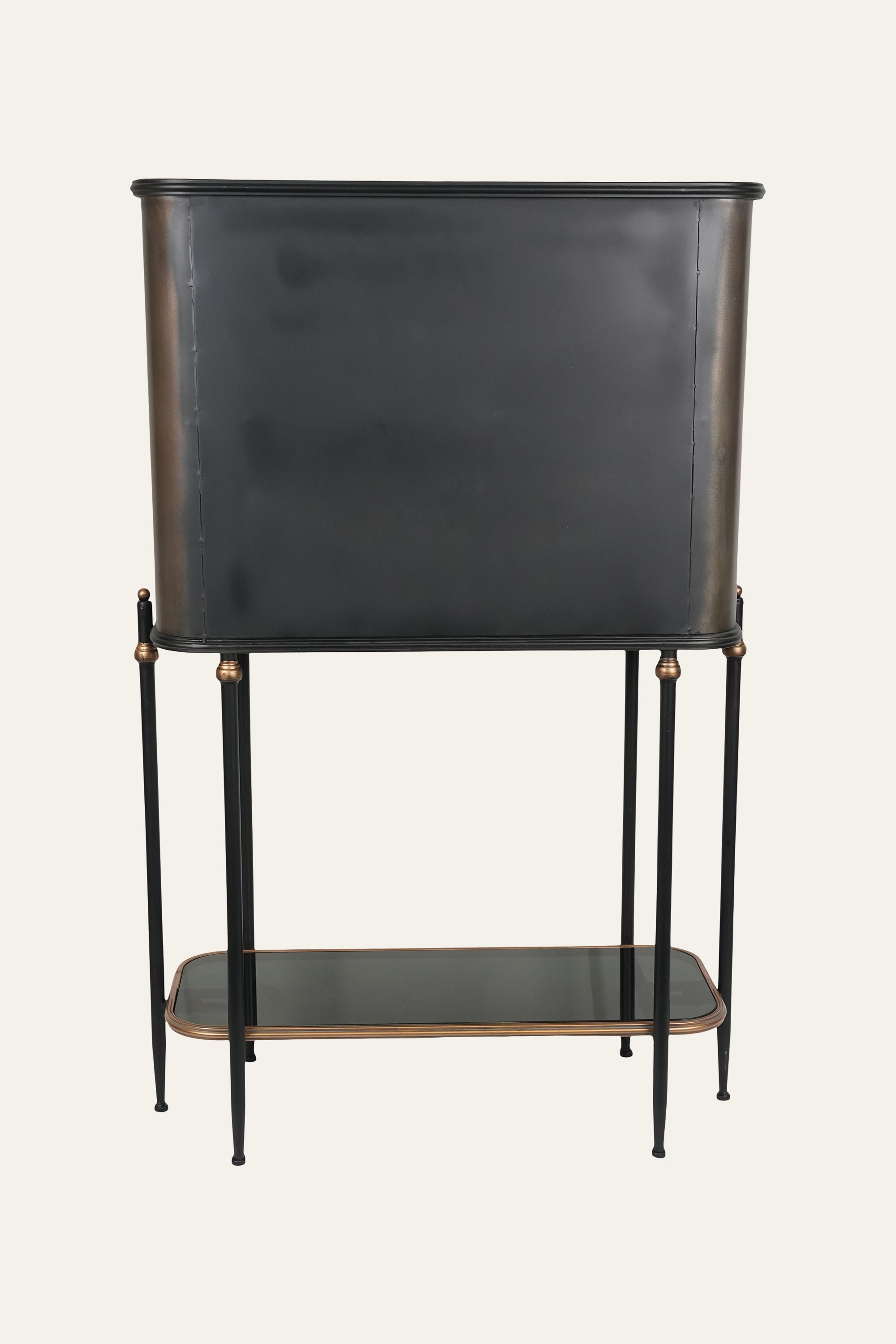 Black Tinted-Glass Display Cabinet in Metal