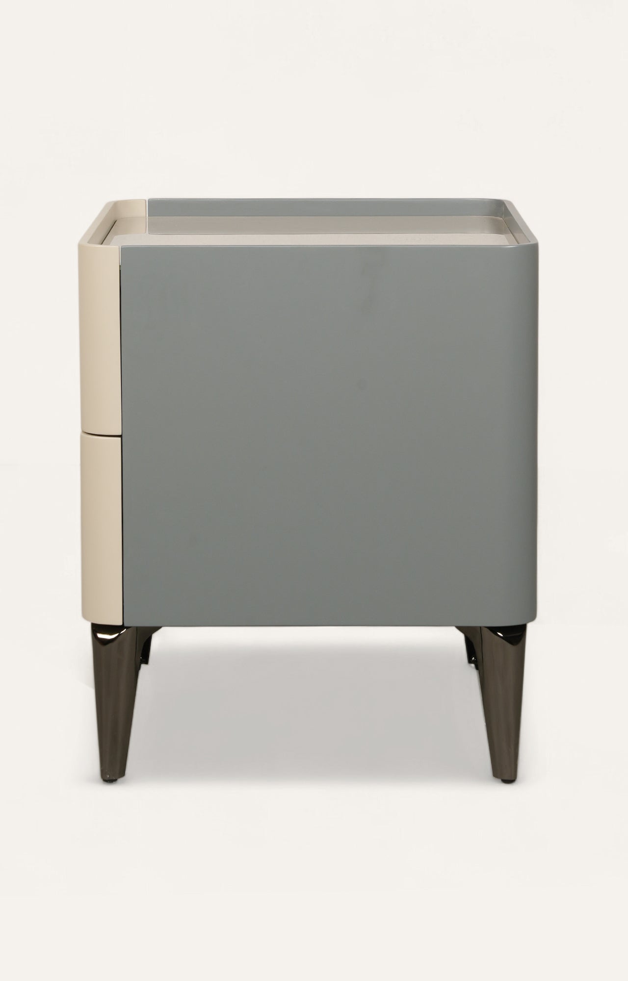 Two-Tone Modern Nightstand with Metal Legs