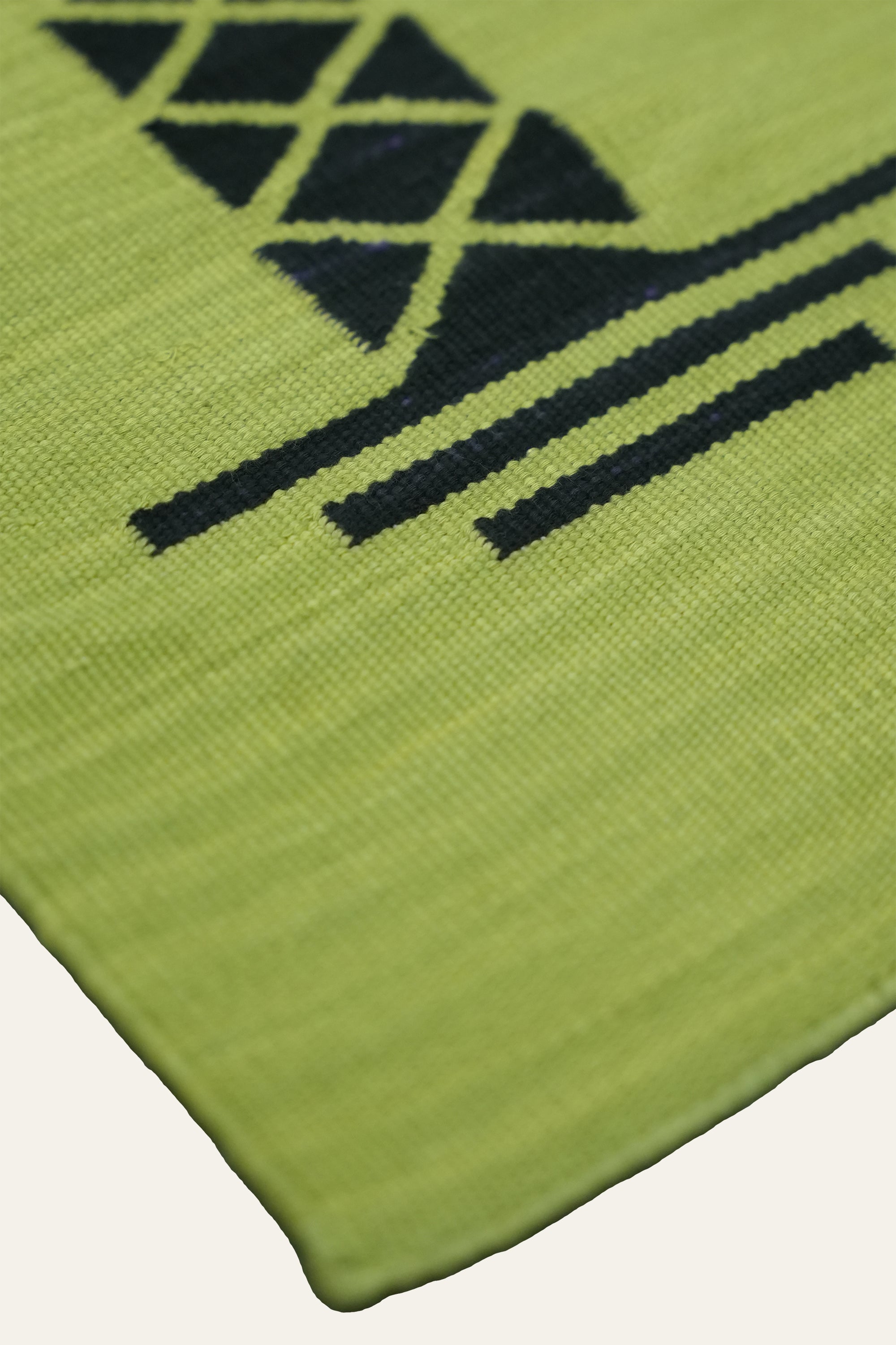 Yellow Yoga Mat for Kids with Black Palm Tree Motifs