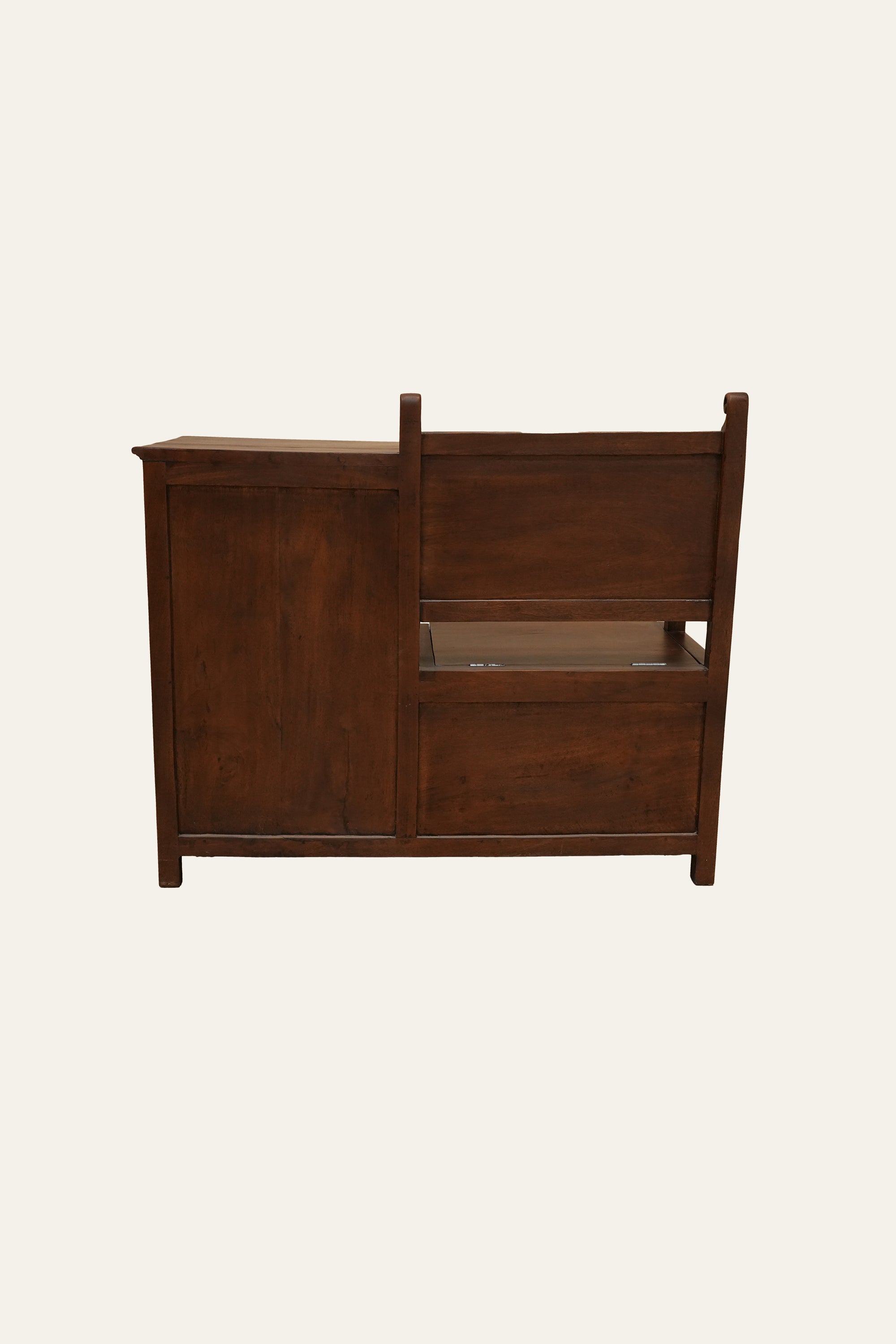 European Style Cabinet with Integrated Seat in Solid Wood