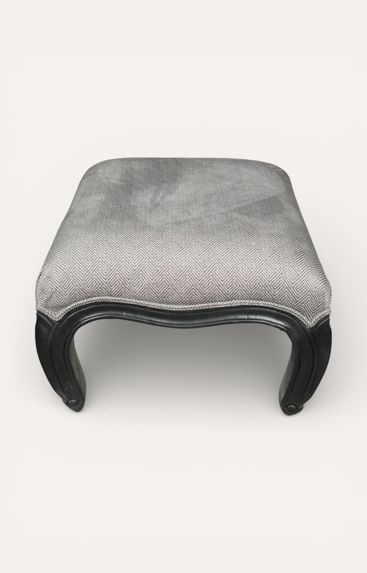 Gray upholstered stool