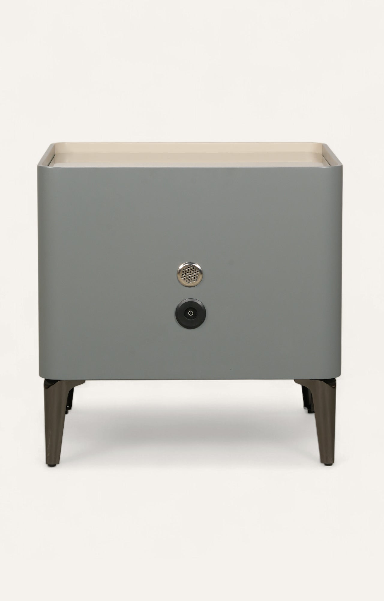 Two-Tone Modern Nightstand with Metal Legs