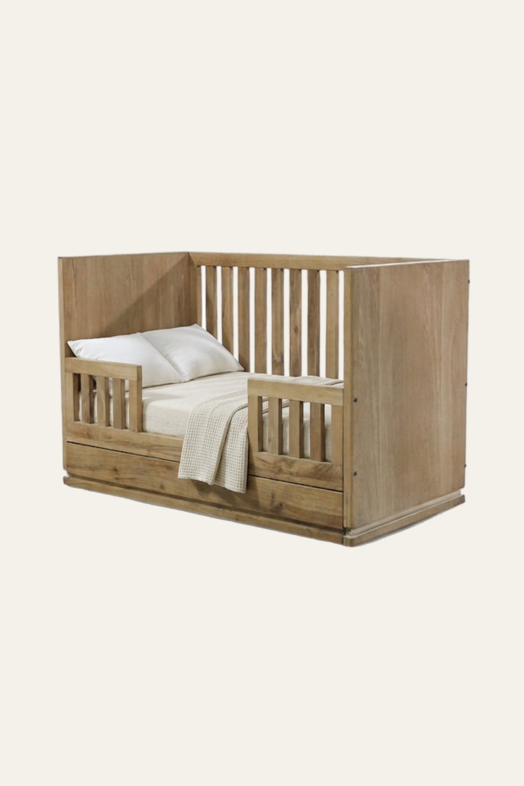 Slatted Wooden Kid's Bed in Brown
