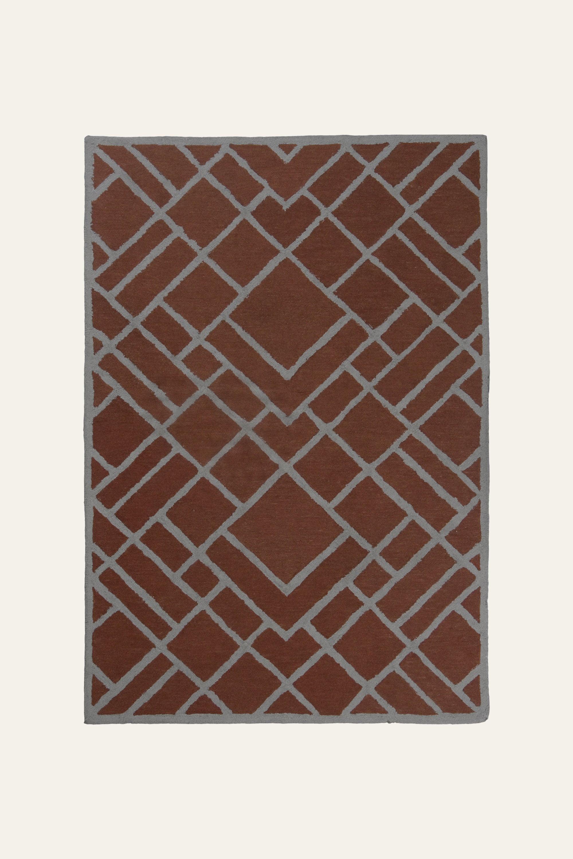 8x10 Ft. Terracotta Trellis Handtufted Wool Area Carpet