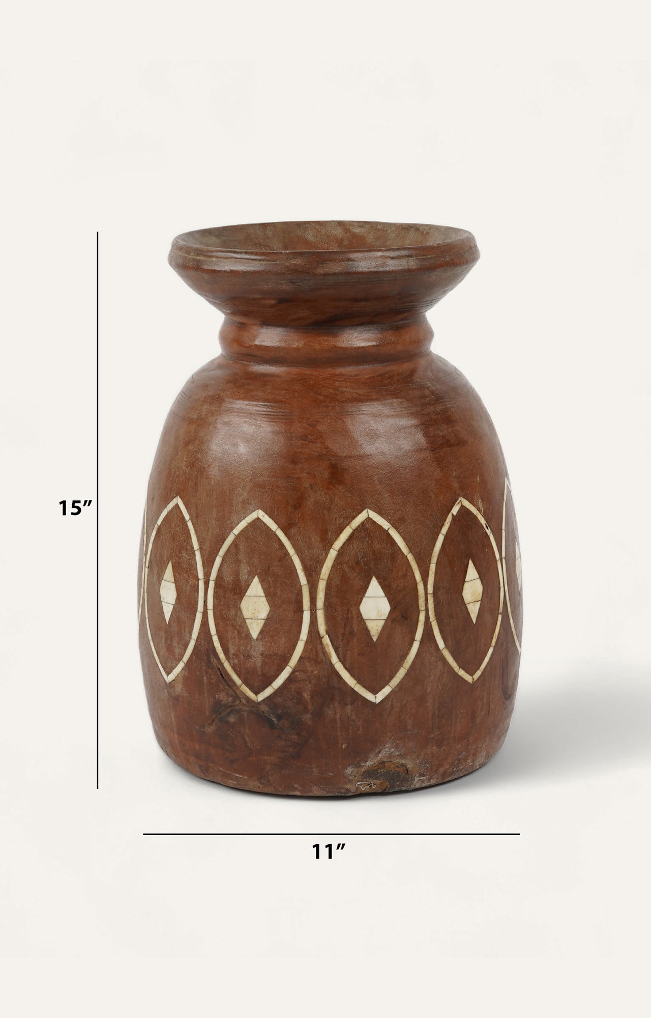 Wooden Inlay Pot