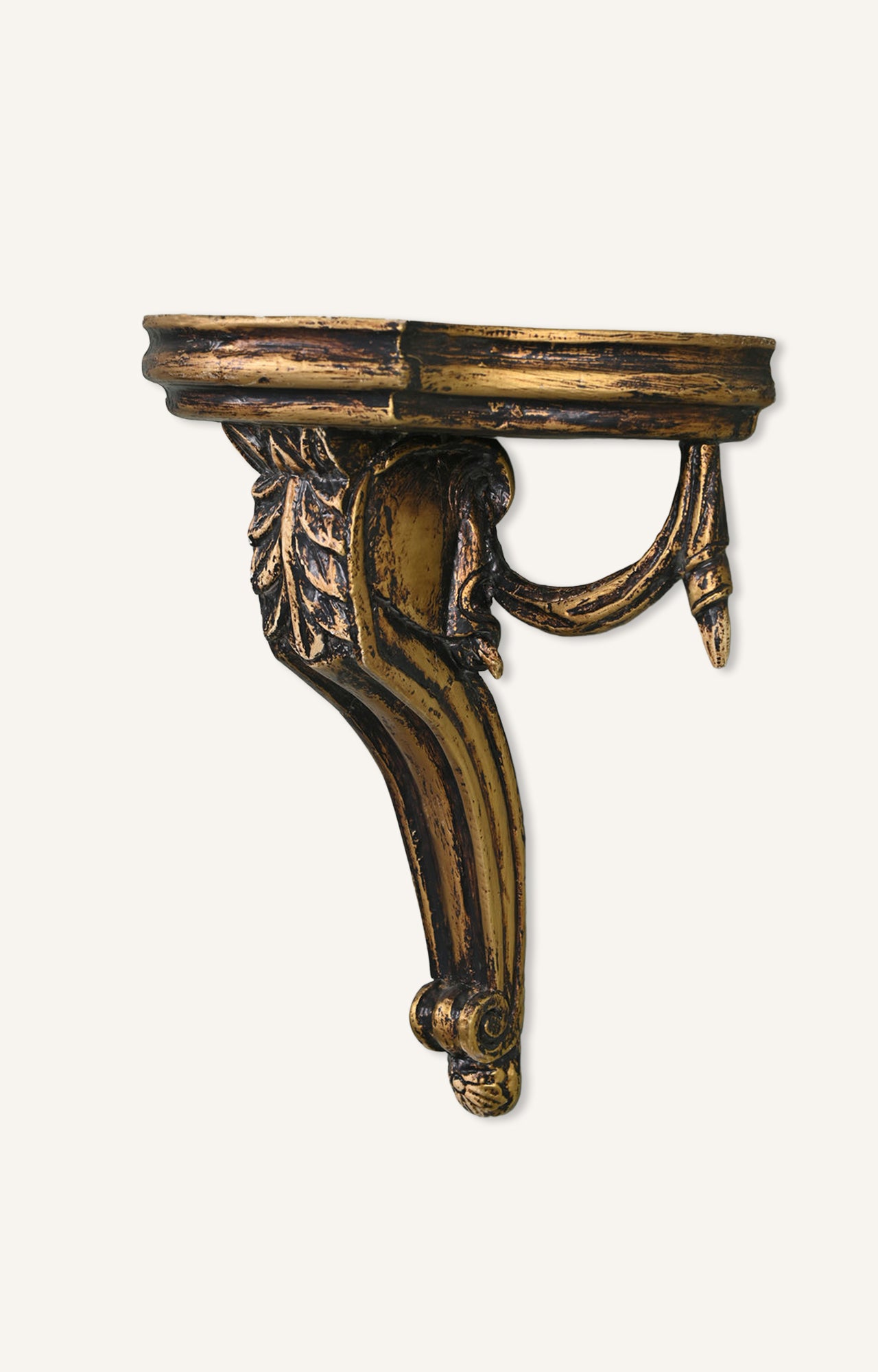 FRENCH, CARVED, WOODEN WALL BRACKETS