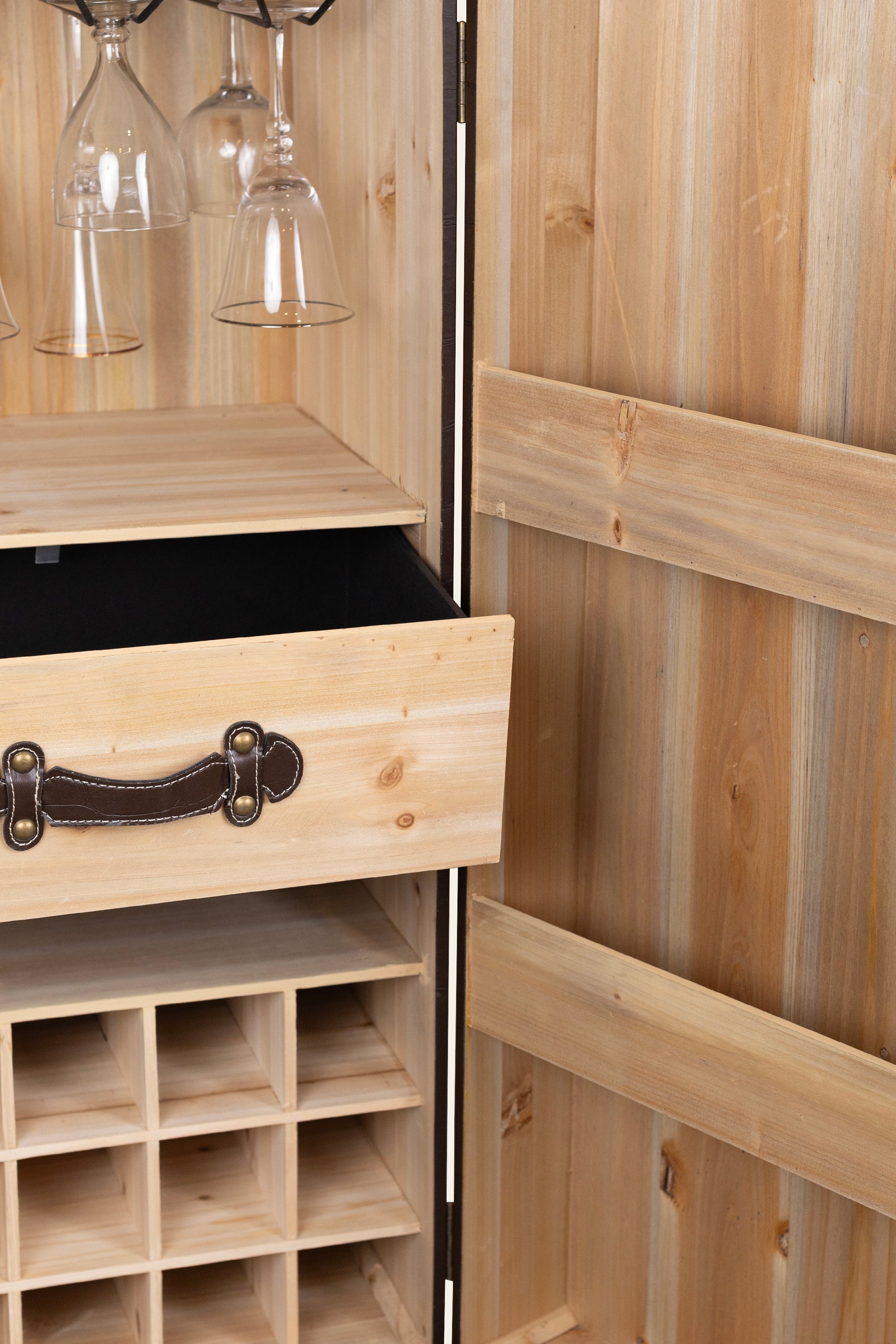 Rectangular Espresso Brown Bar Cabinet