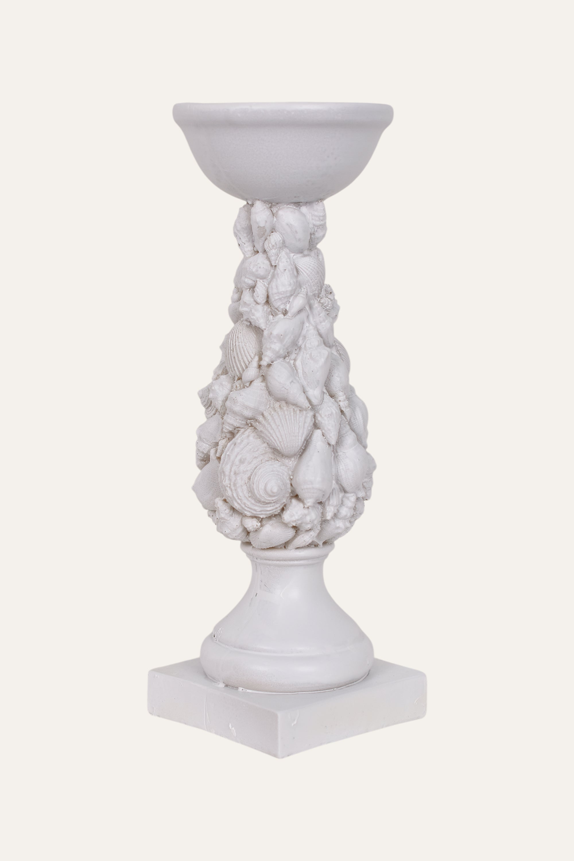 White Resin Pineapple Pedestal Décor