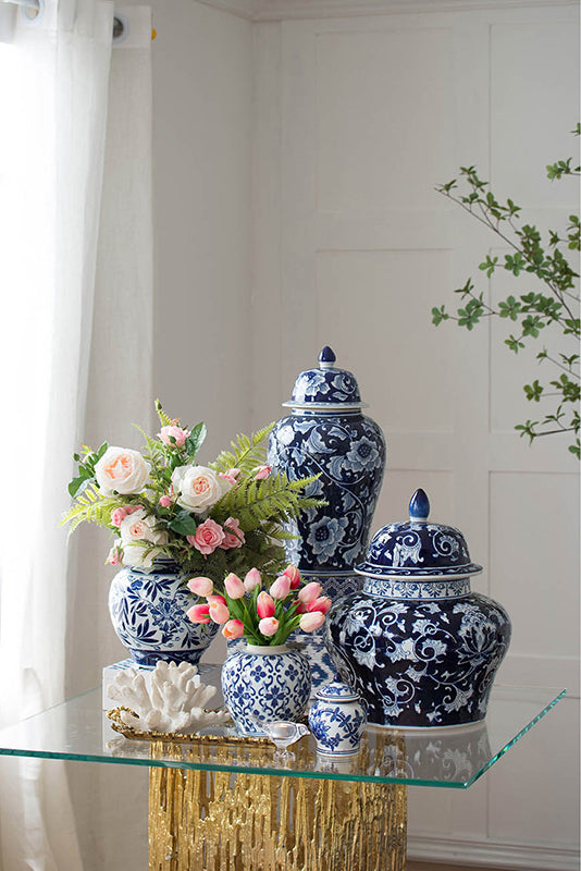 Aline Blue & White Porcelain Lidded Jar