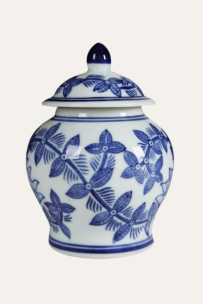 Aline Blue & White Porcelain Lidded Jar