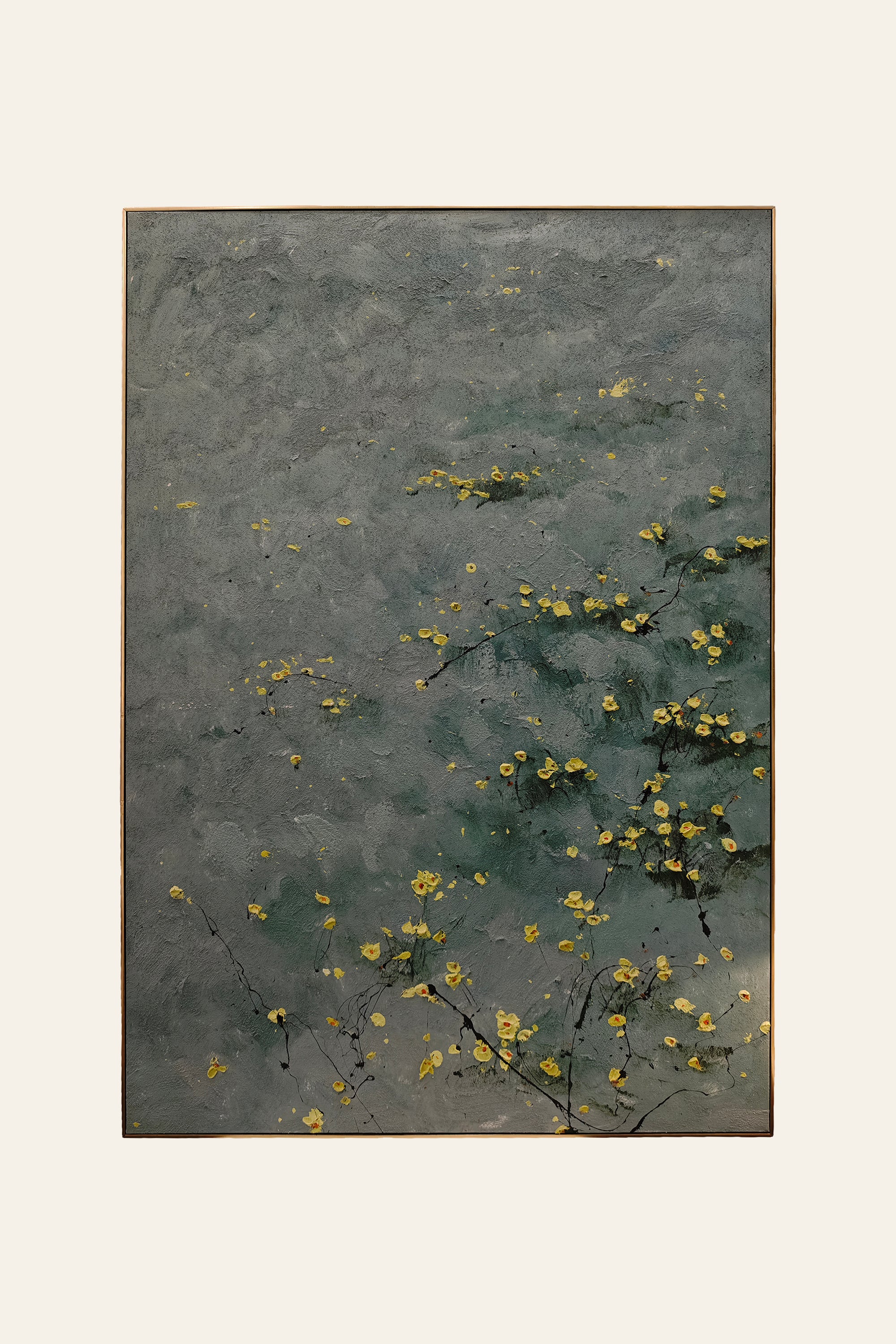 Abstract Yellow Floral Painting