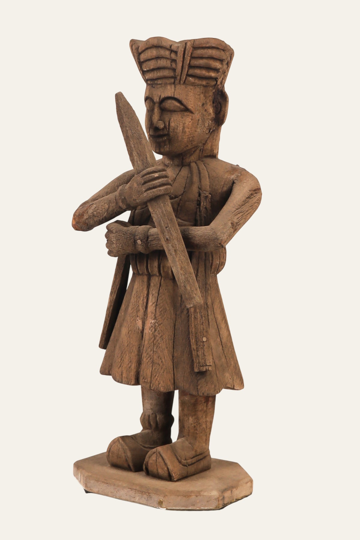 Antique Indian Darbaan guard figurine with staff