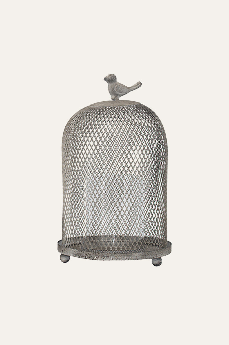 Antique Metal Mesh Candle Holder