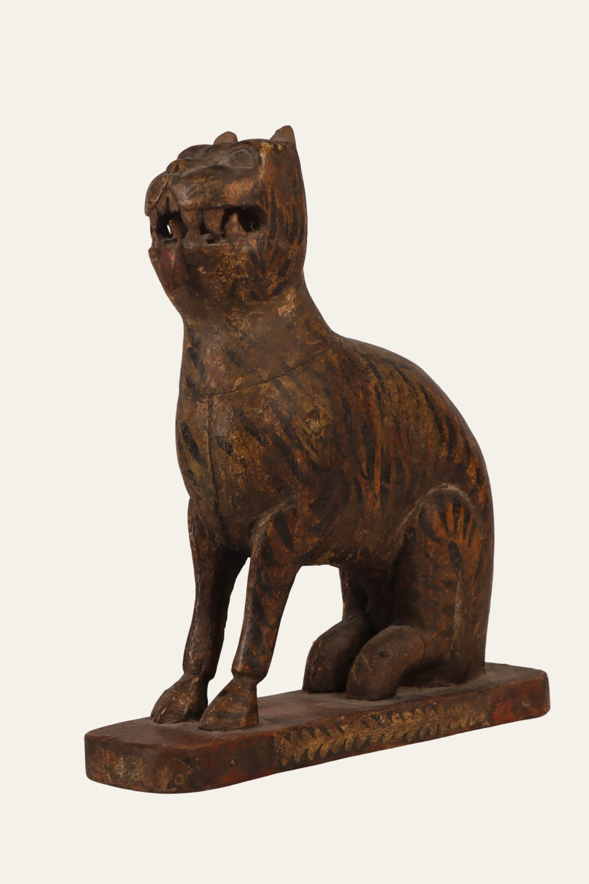 Antique crouching tiger sculpture for home decor