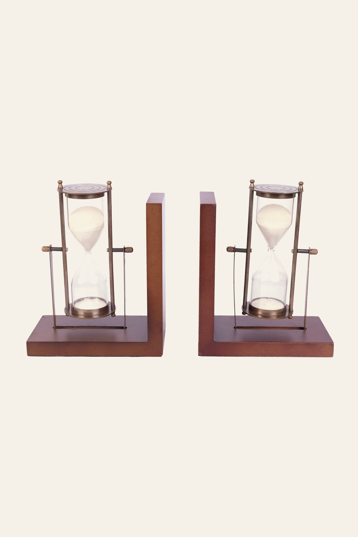 Antique hourglass bookends set of 2