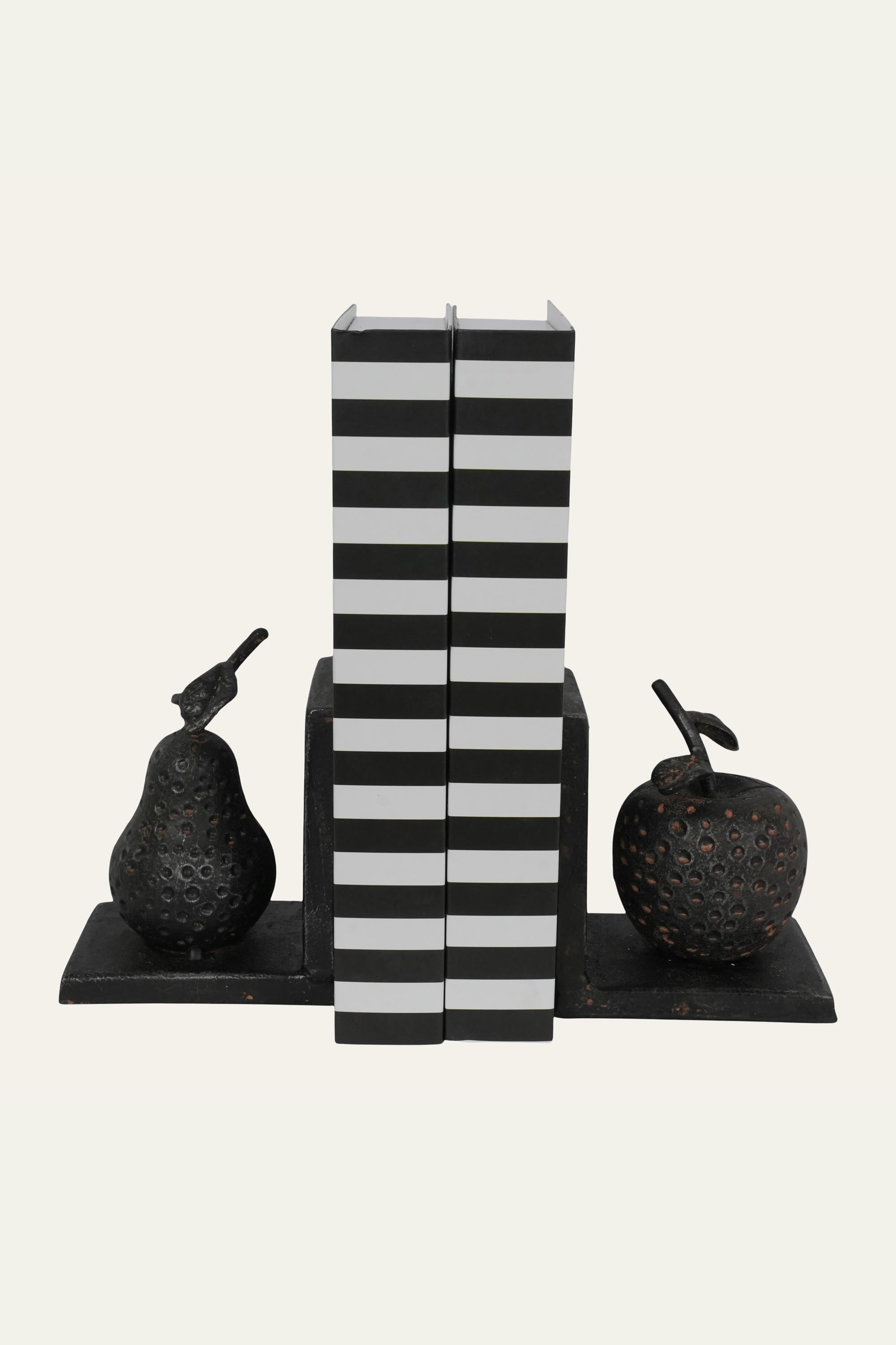 Apple pear metal decorative bookends