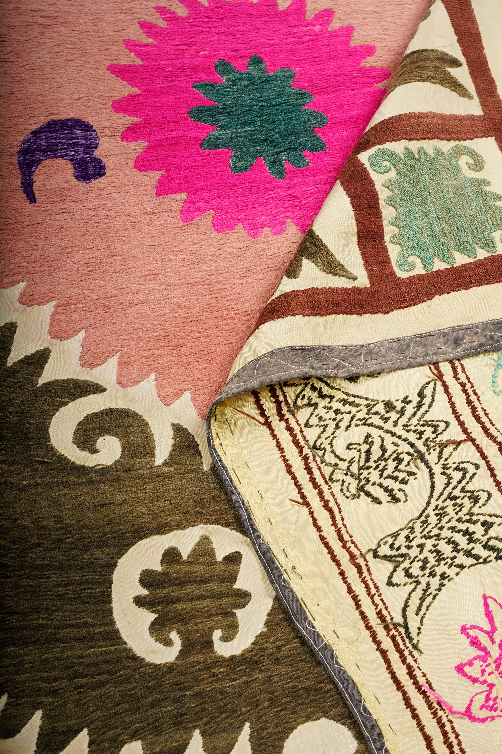 Artisan embroidered Suzani wall tapestry
