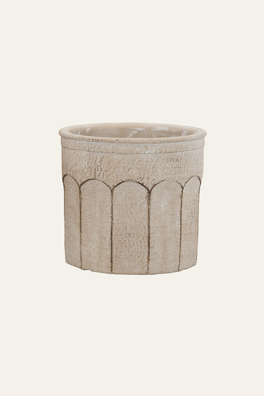 Beige Cement Planter Small