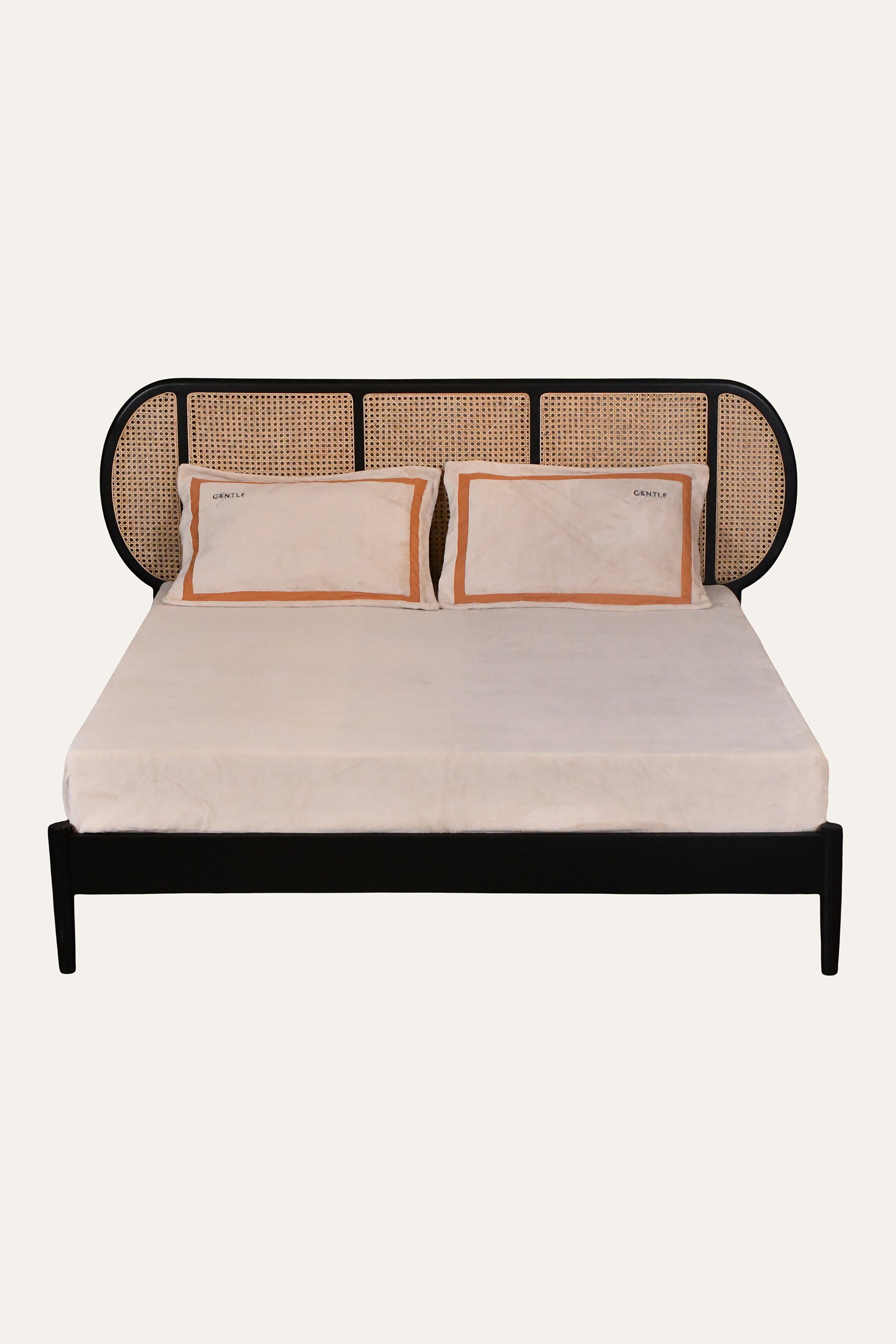 Beige Velvet Bedding Set with Sham Pillows