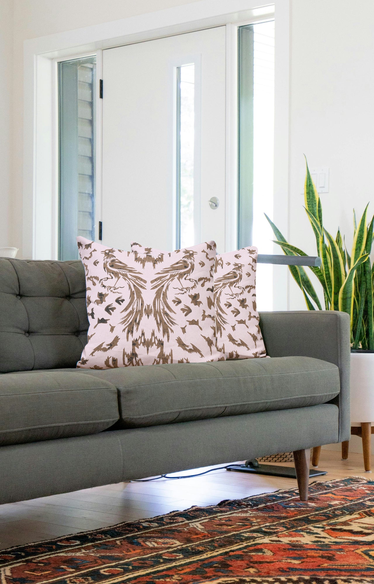 Bird printed cushion cover_lifestyle