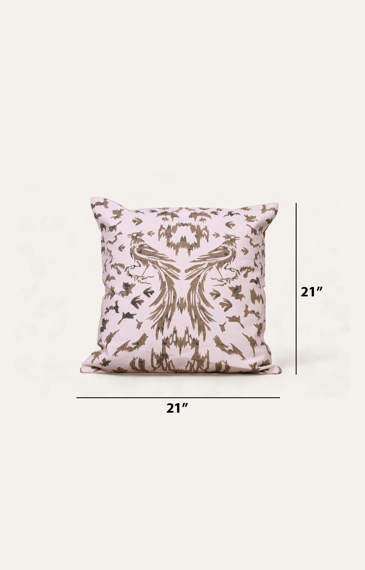 Bird printed cushion cover_size