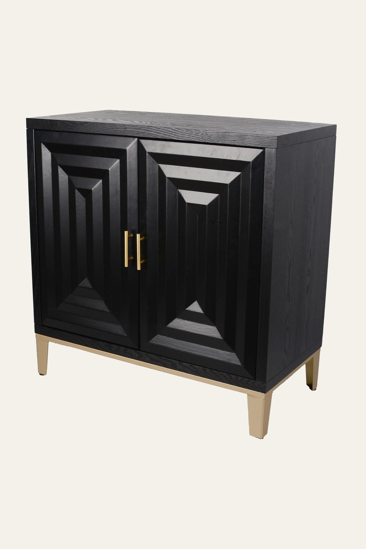 Black Geometric Panel Cabinet