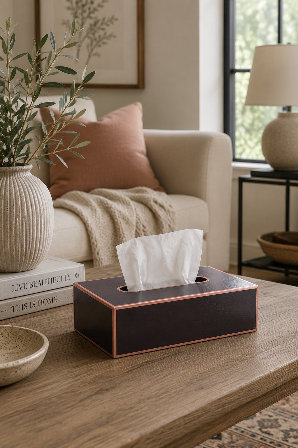 Black Rectangular Metal Tissue Box