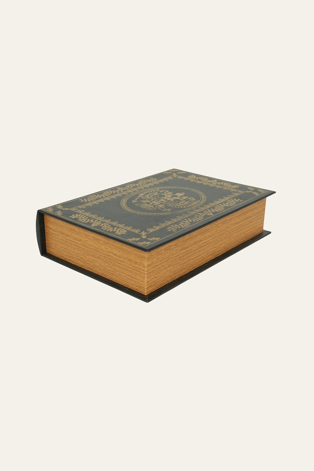 Black and gold vintage book storage box