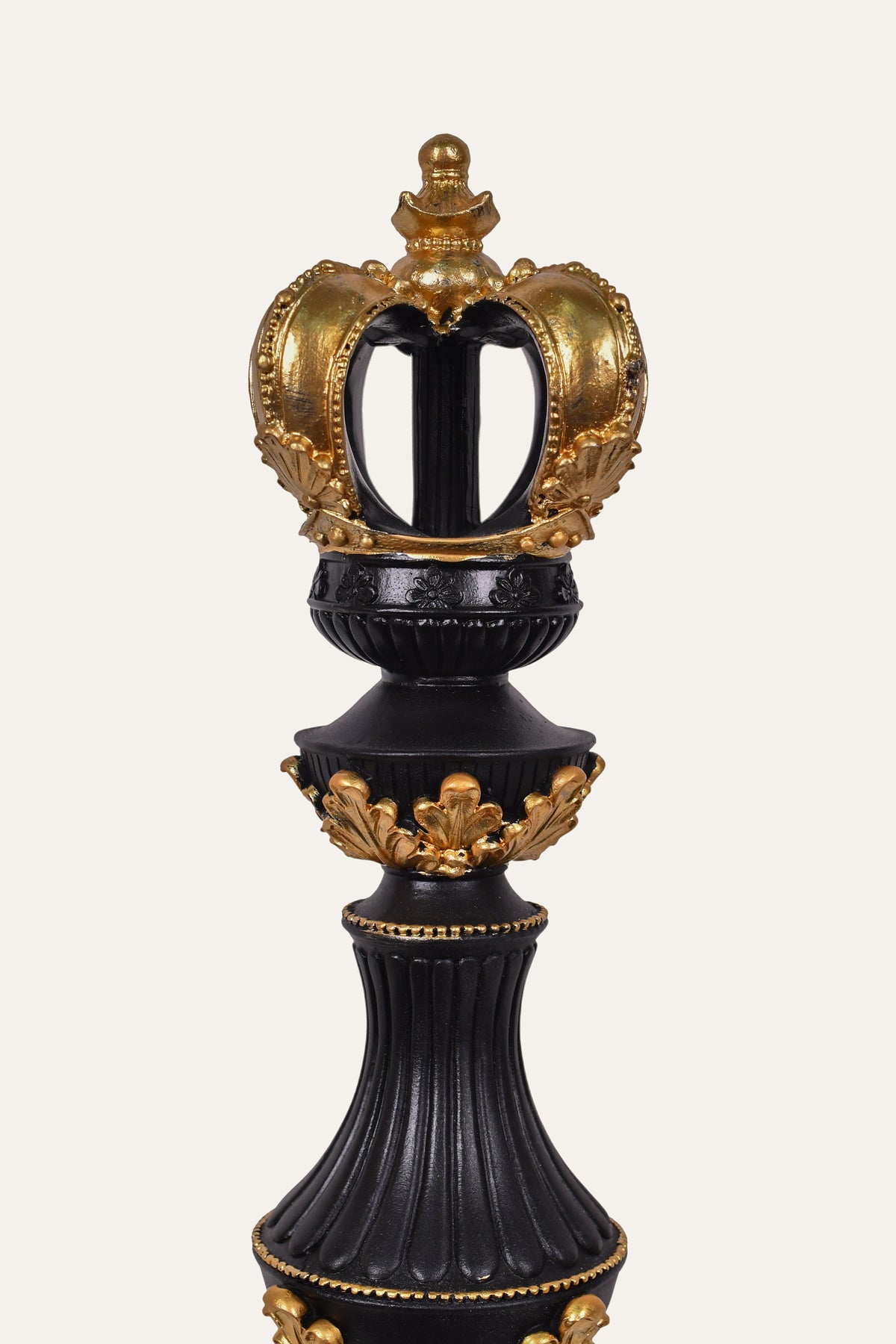Black gold crown finial sculpture