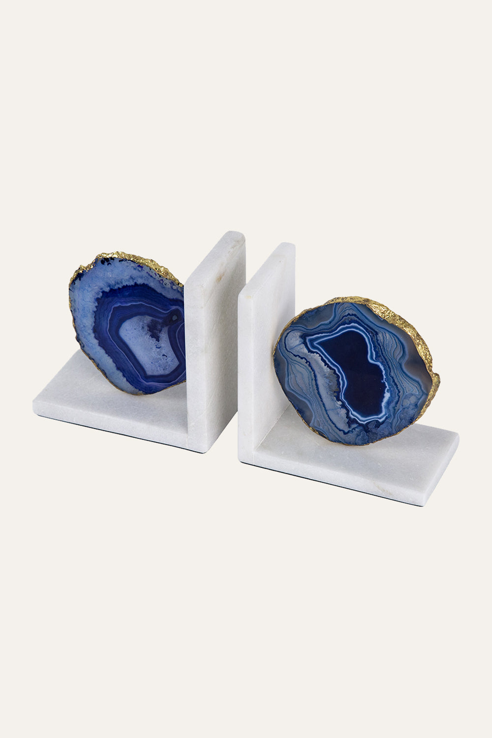 Blue Agate Geode Bookend