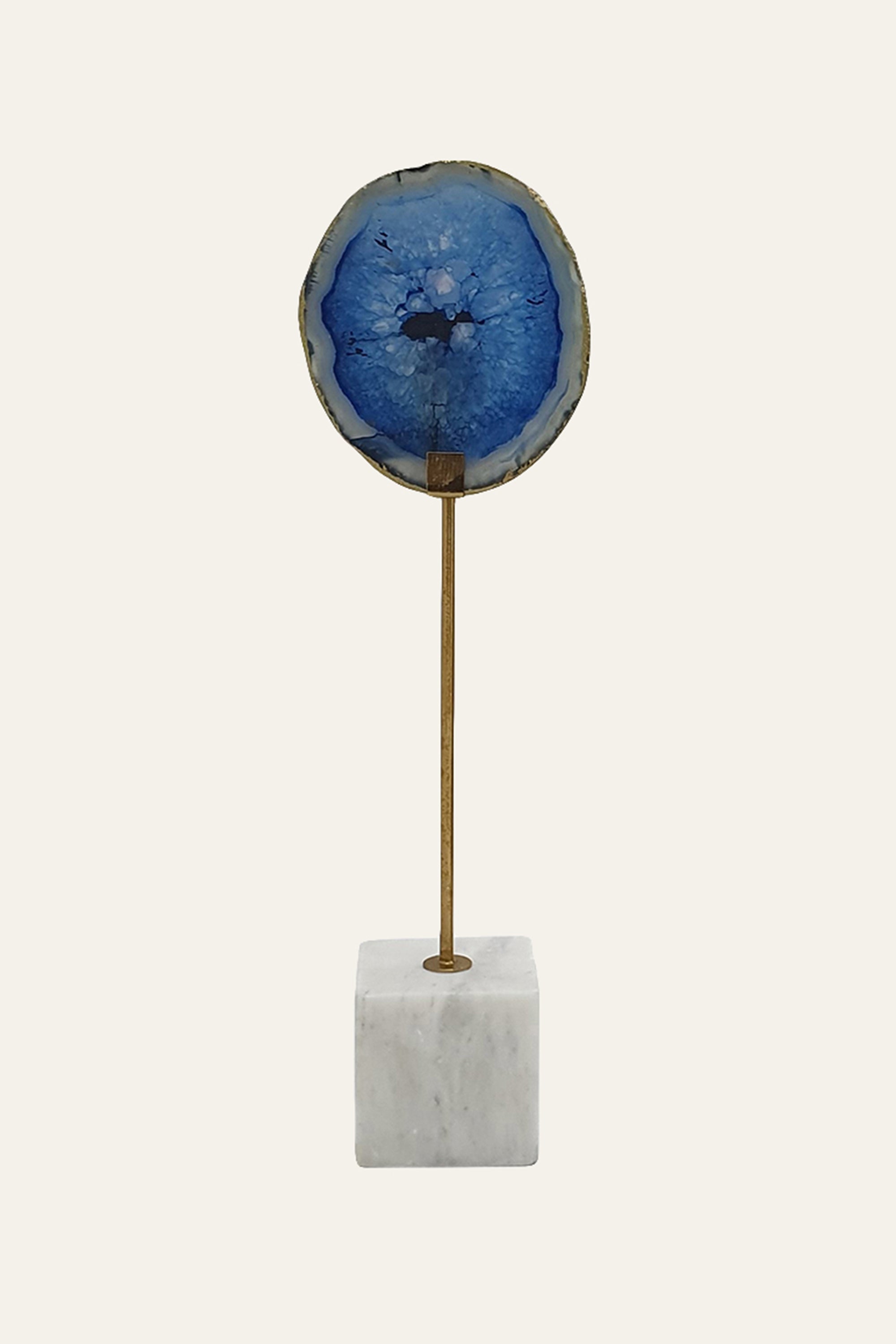 Blue Agate Slice Sculpture