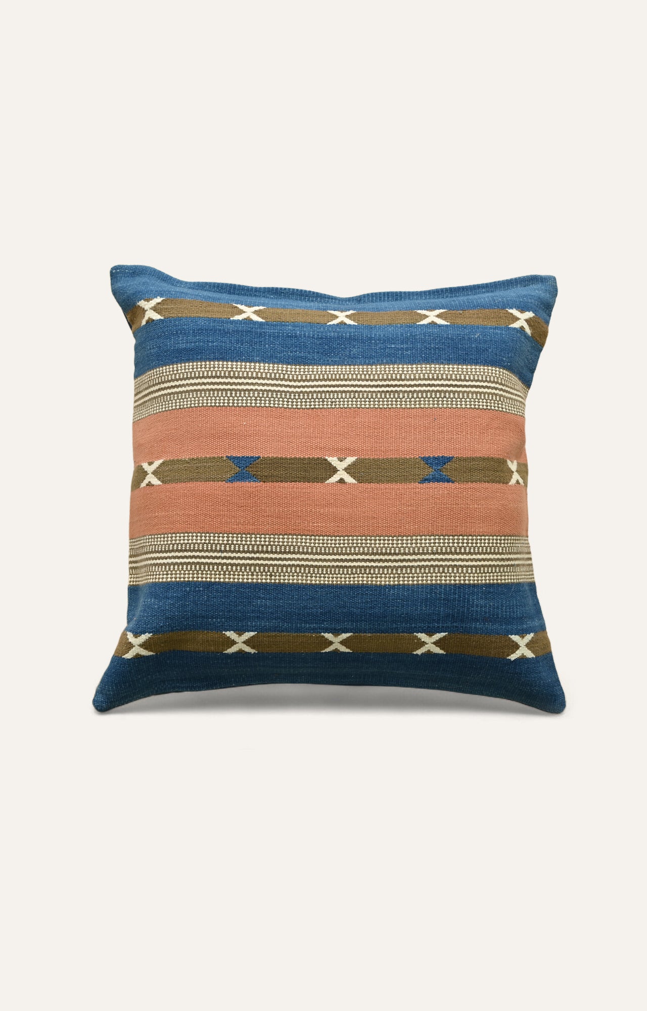 Blue Empress Striped Slip Cushion Cover_main