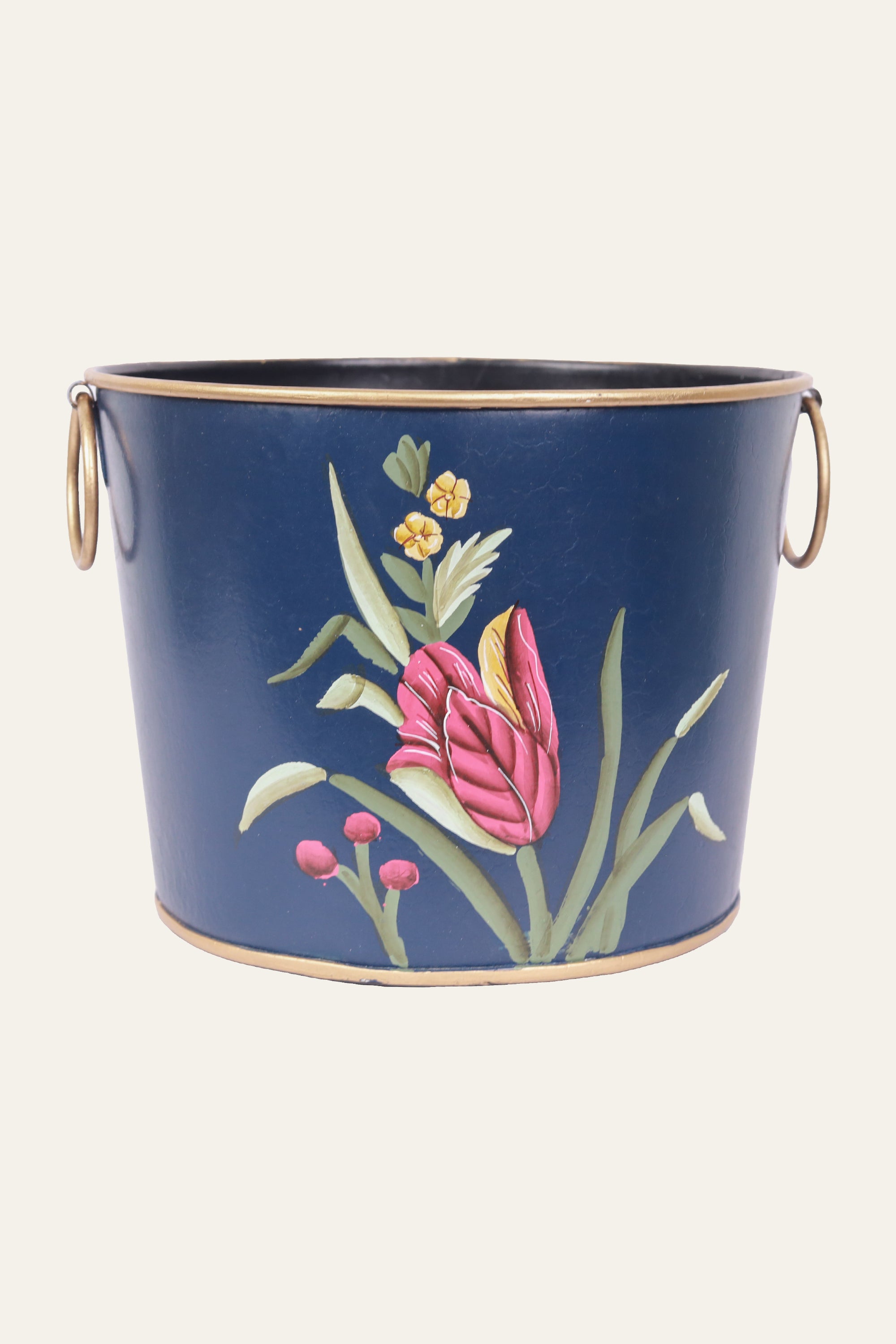 Blue Metal Dustbin with Handles