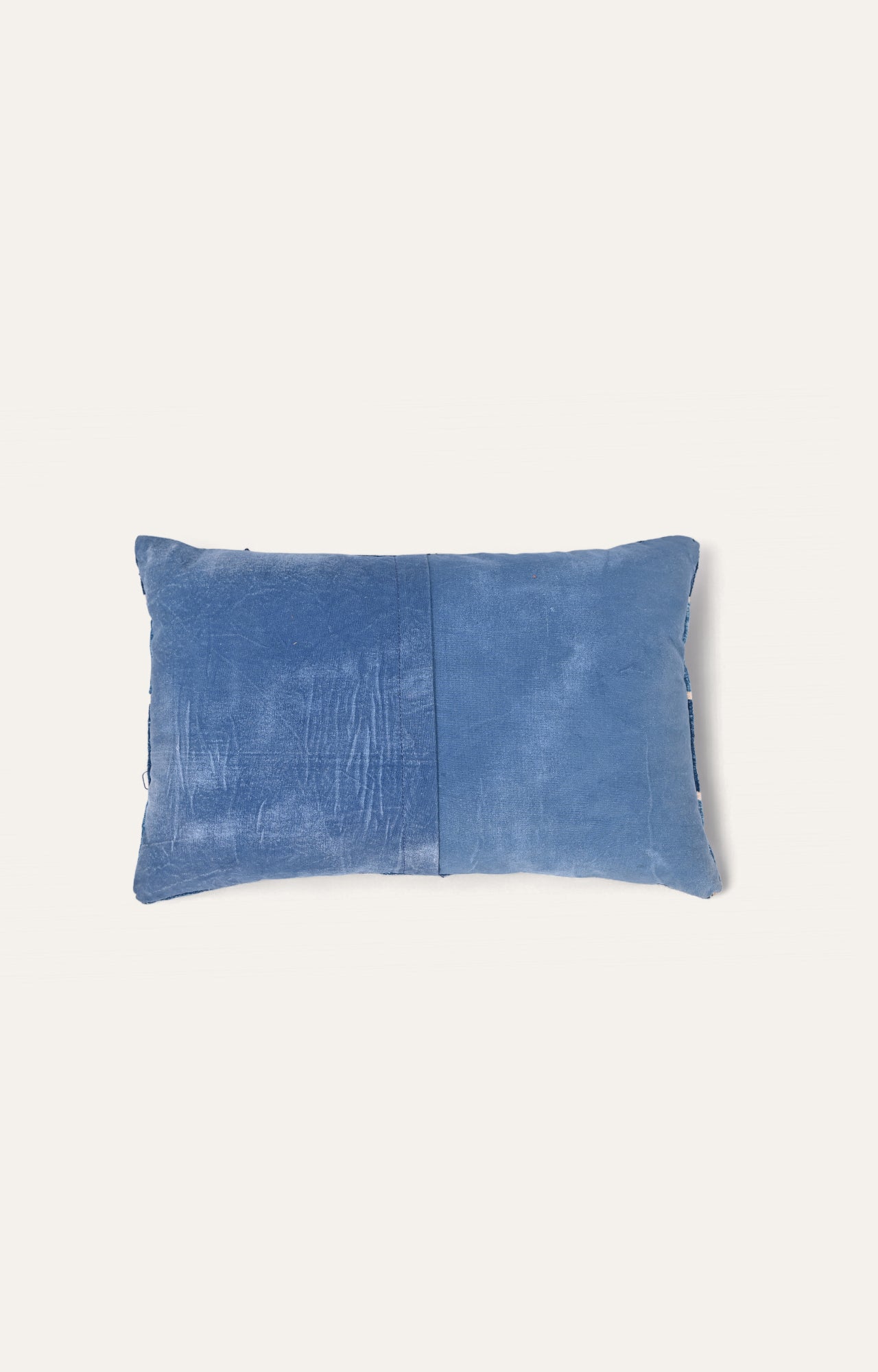 Blue on blue striped accent cushion_detailed