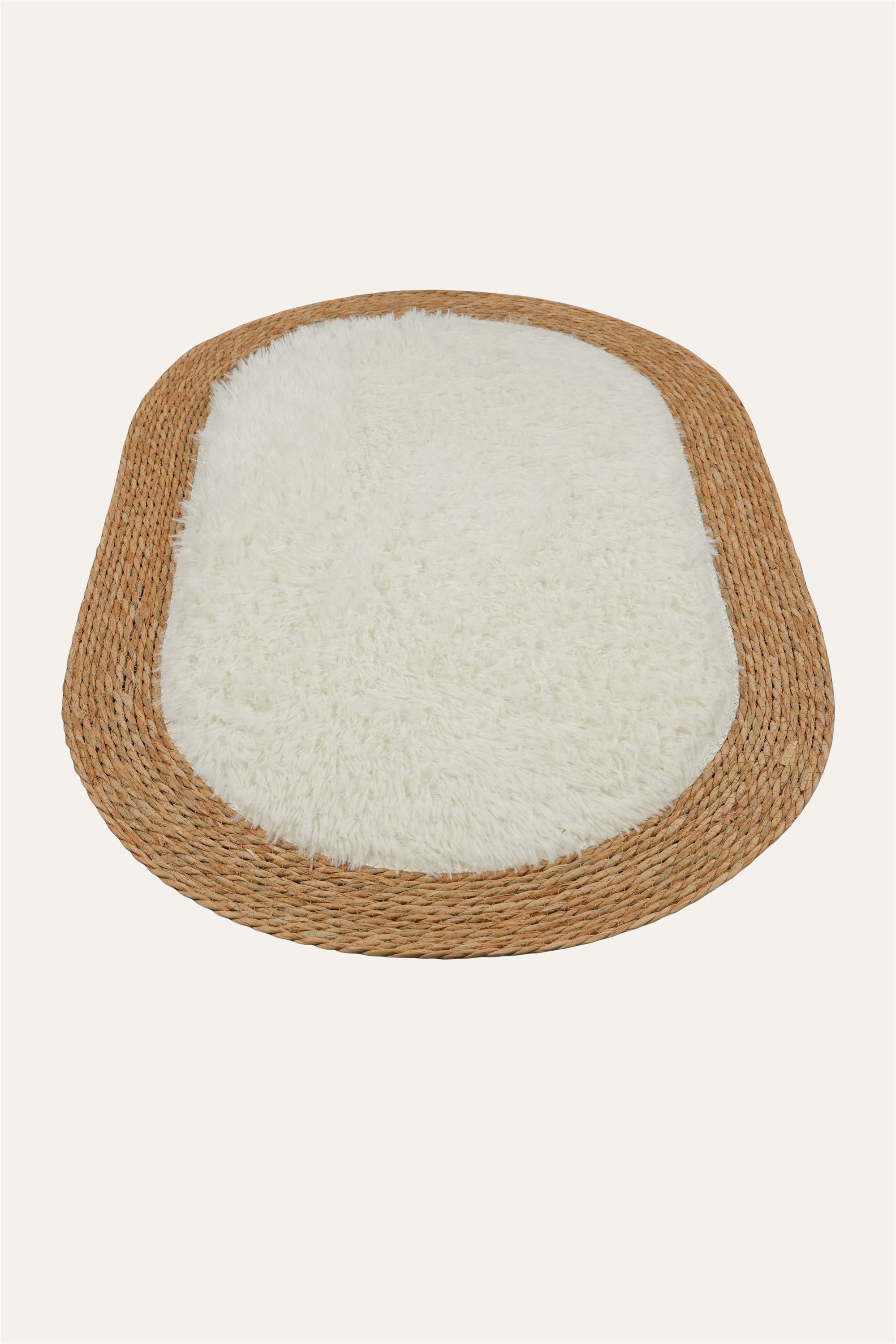 Boho style oval woven mat for modern homes
