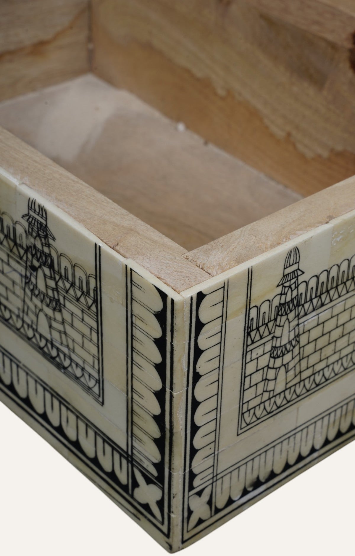 Bone Antique Large Jewelry Box
