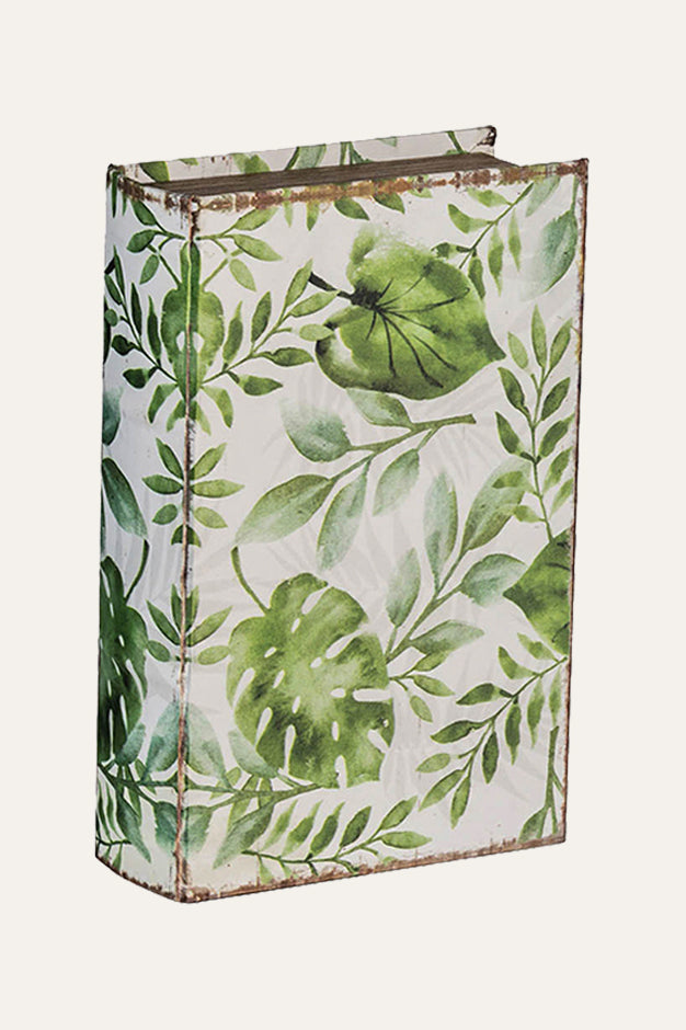 Botanical Green & White Decorative Book
