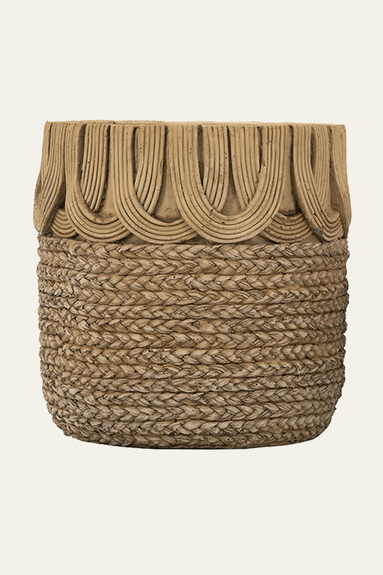 Braided Textured Cement Cachepot
