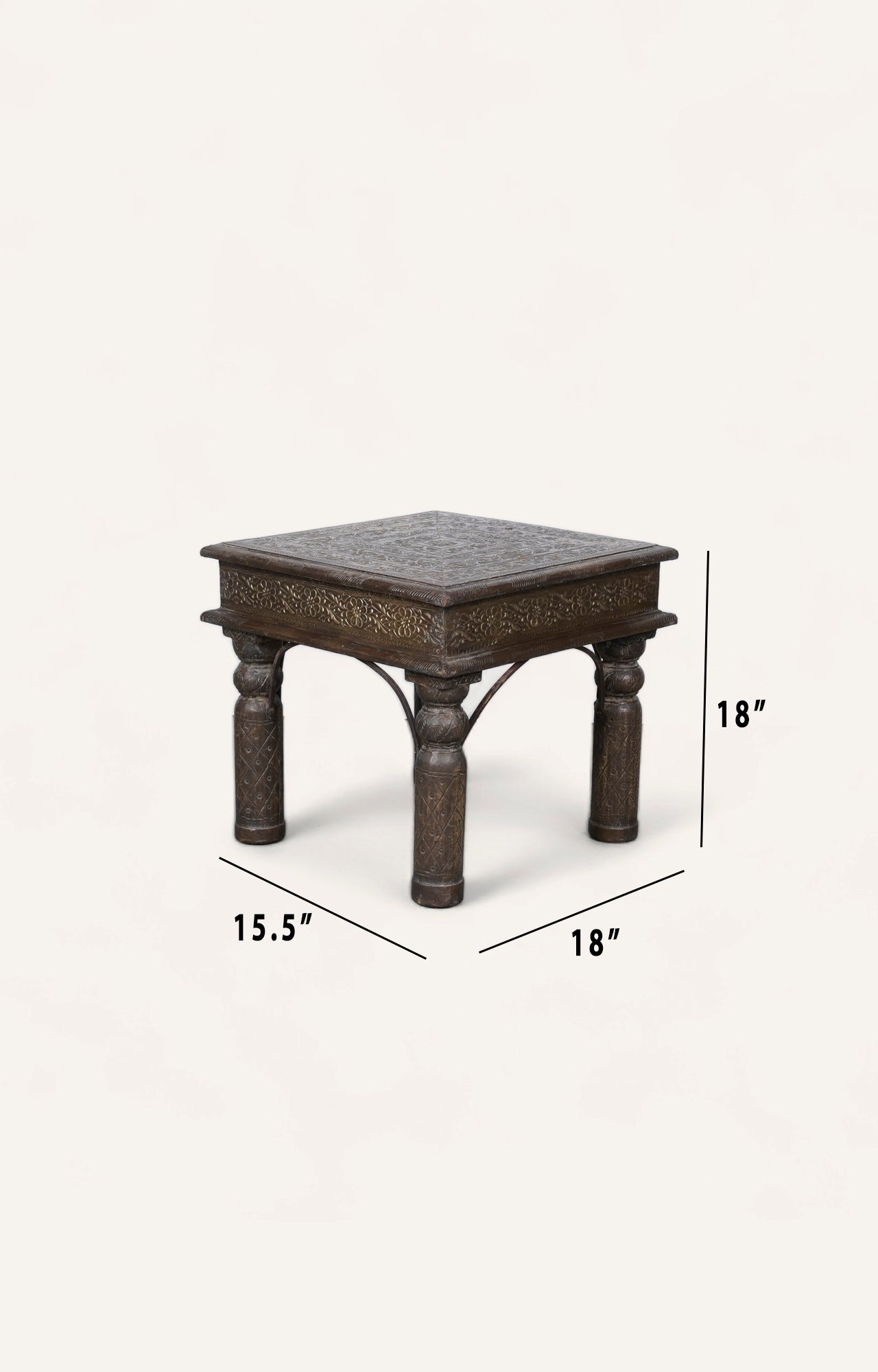 Brass Cladded Side Table_size