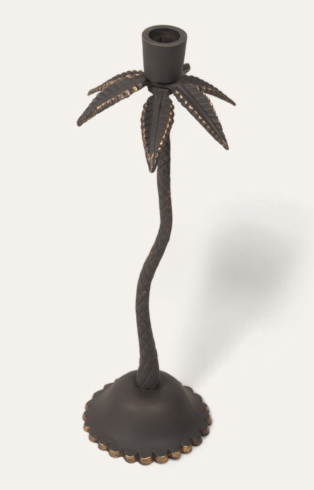 Brass Palm Tree Bronze Candle Stand