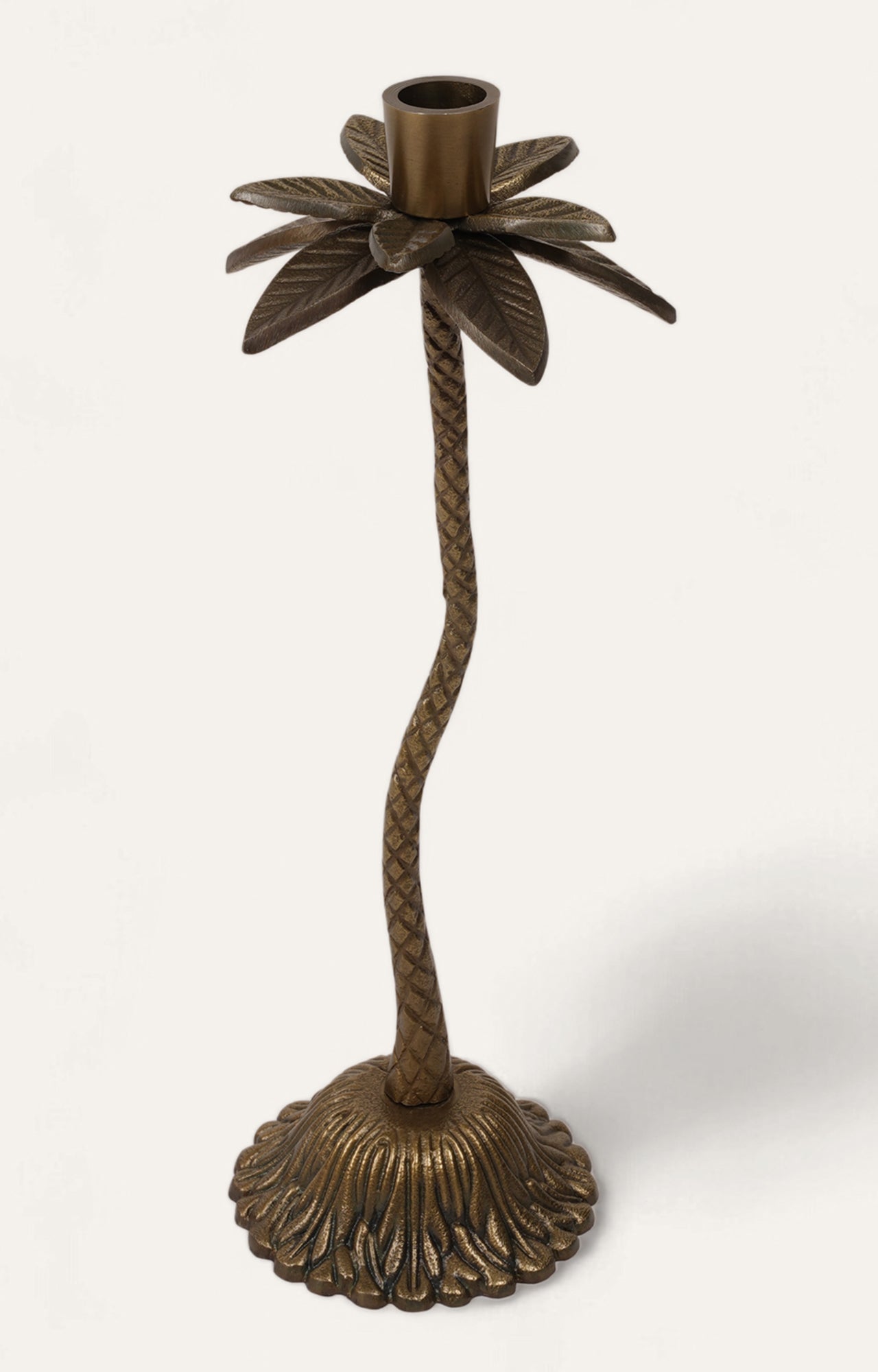 Brass Palm Tree Golden Candle Stand