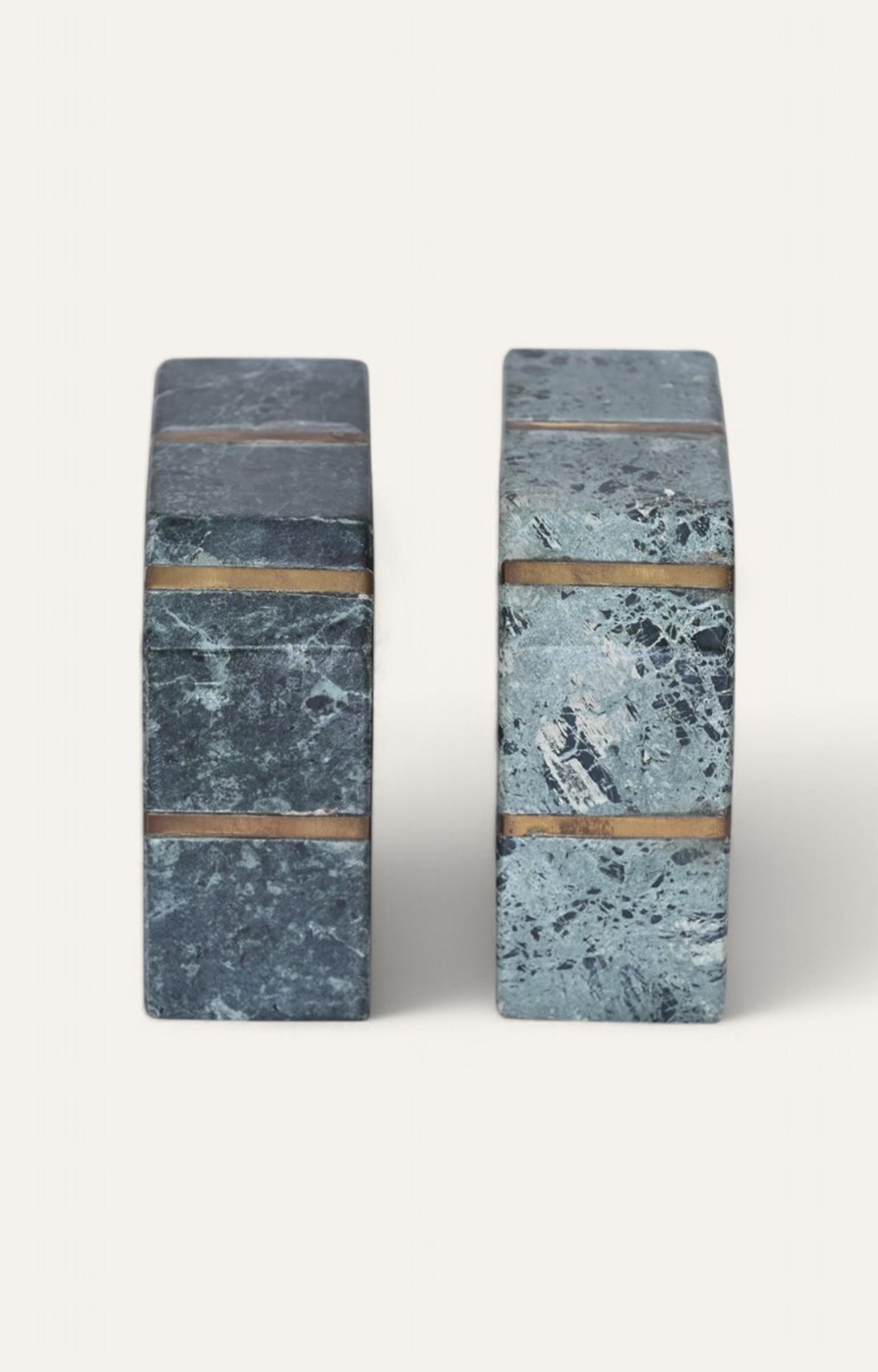 Brass inlaid Bookends Set