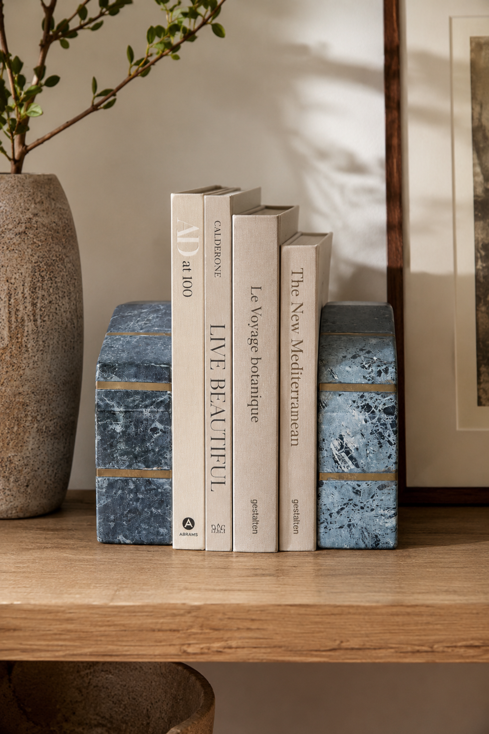 Brass inlaid Book ends Set of 2