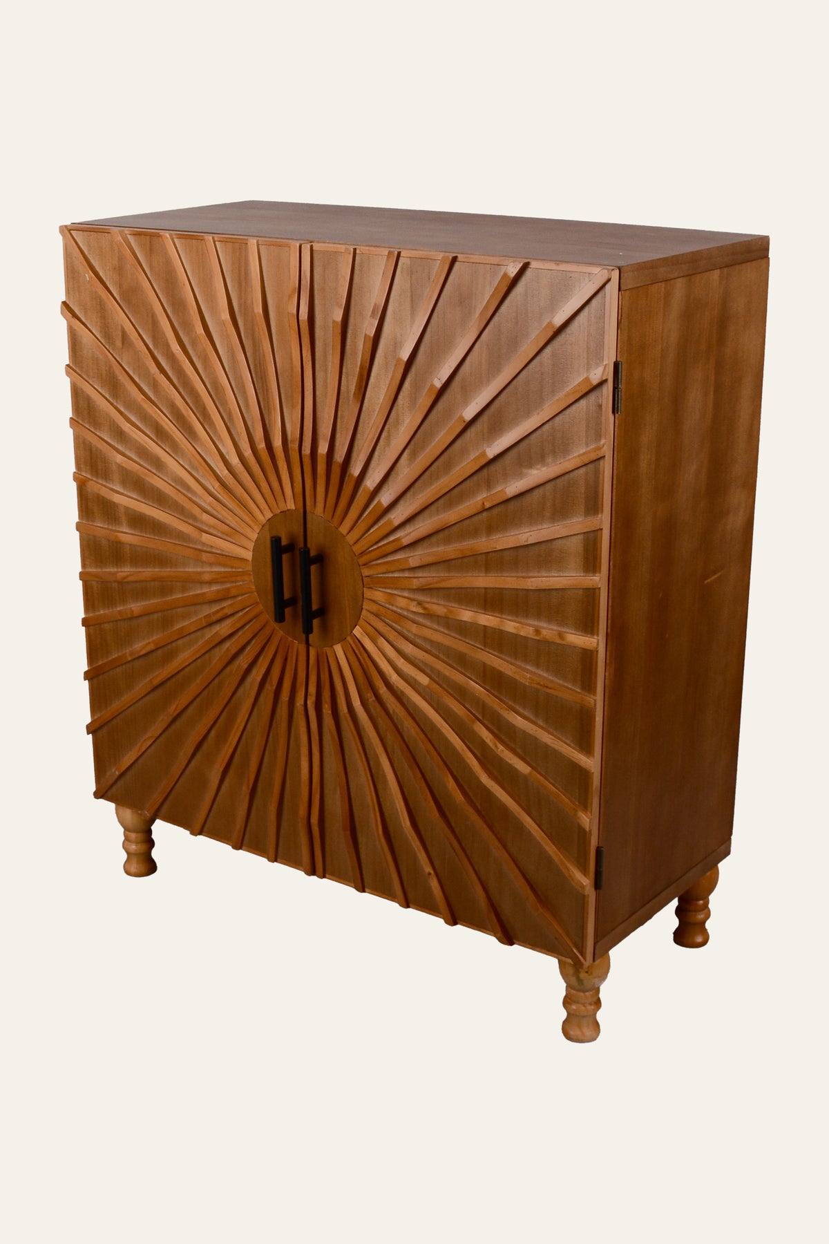 Brown Carved Wood Cabinet