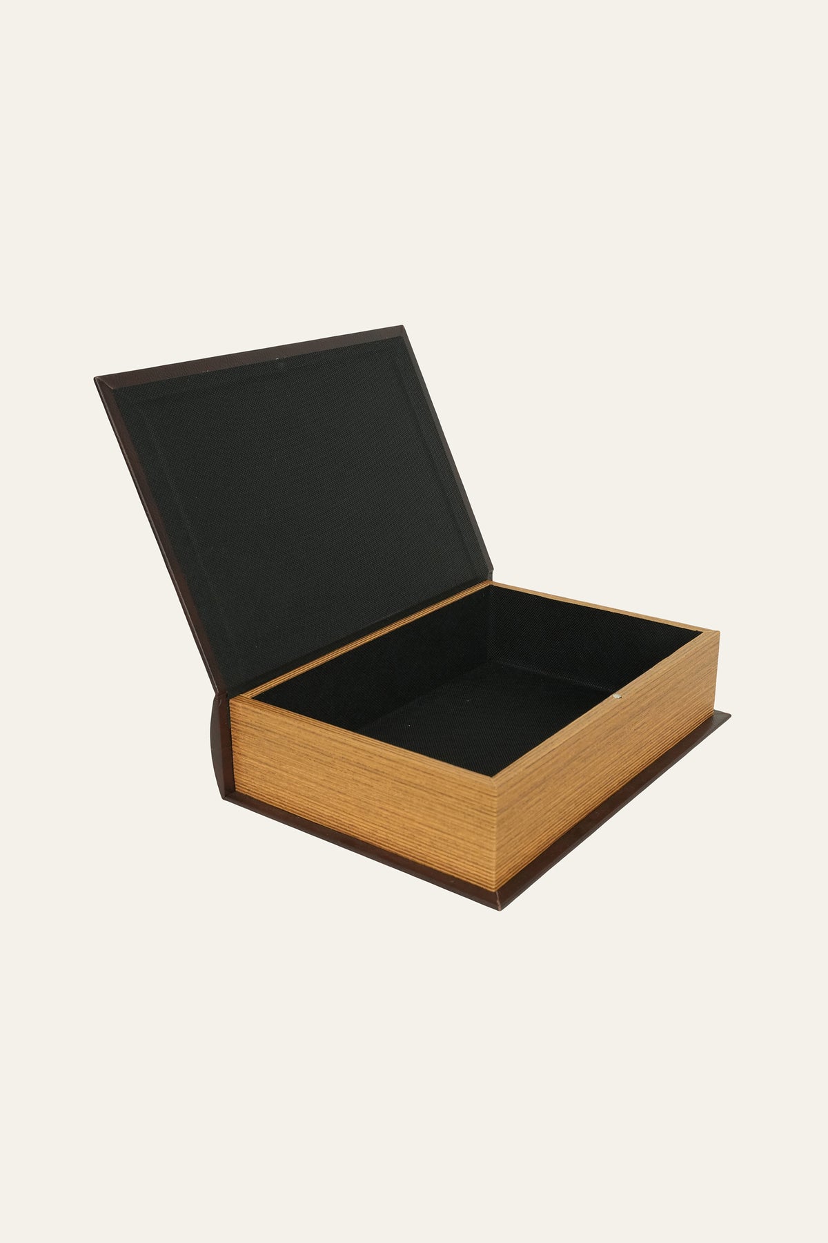 Brown book shaped decorative storage box