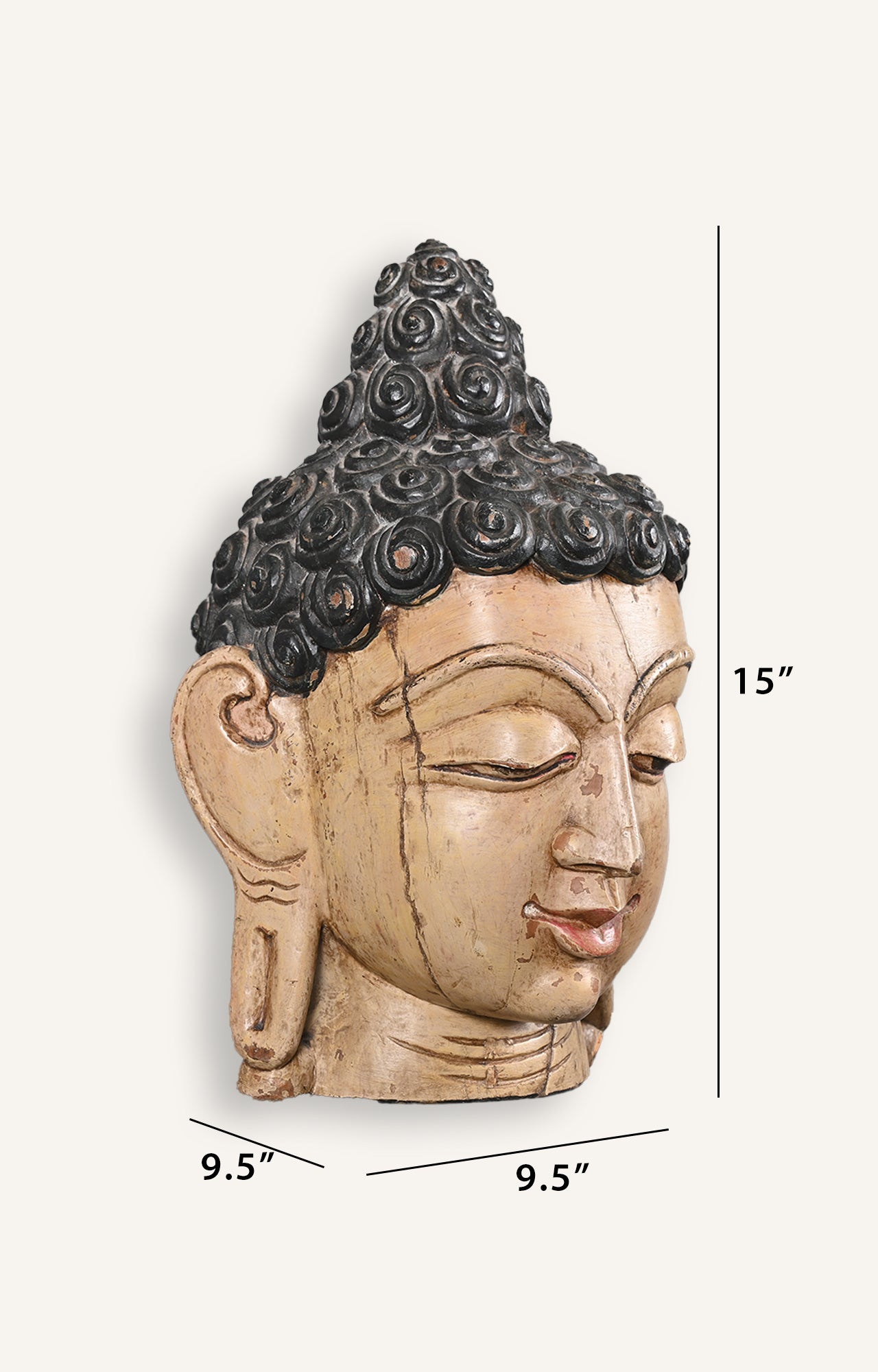 Buddha Head Wall Mask_size