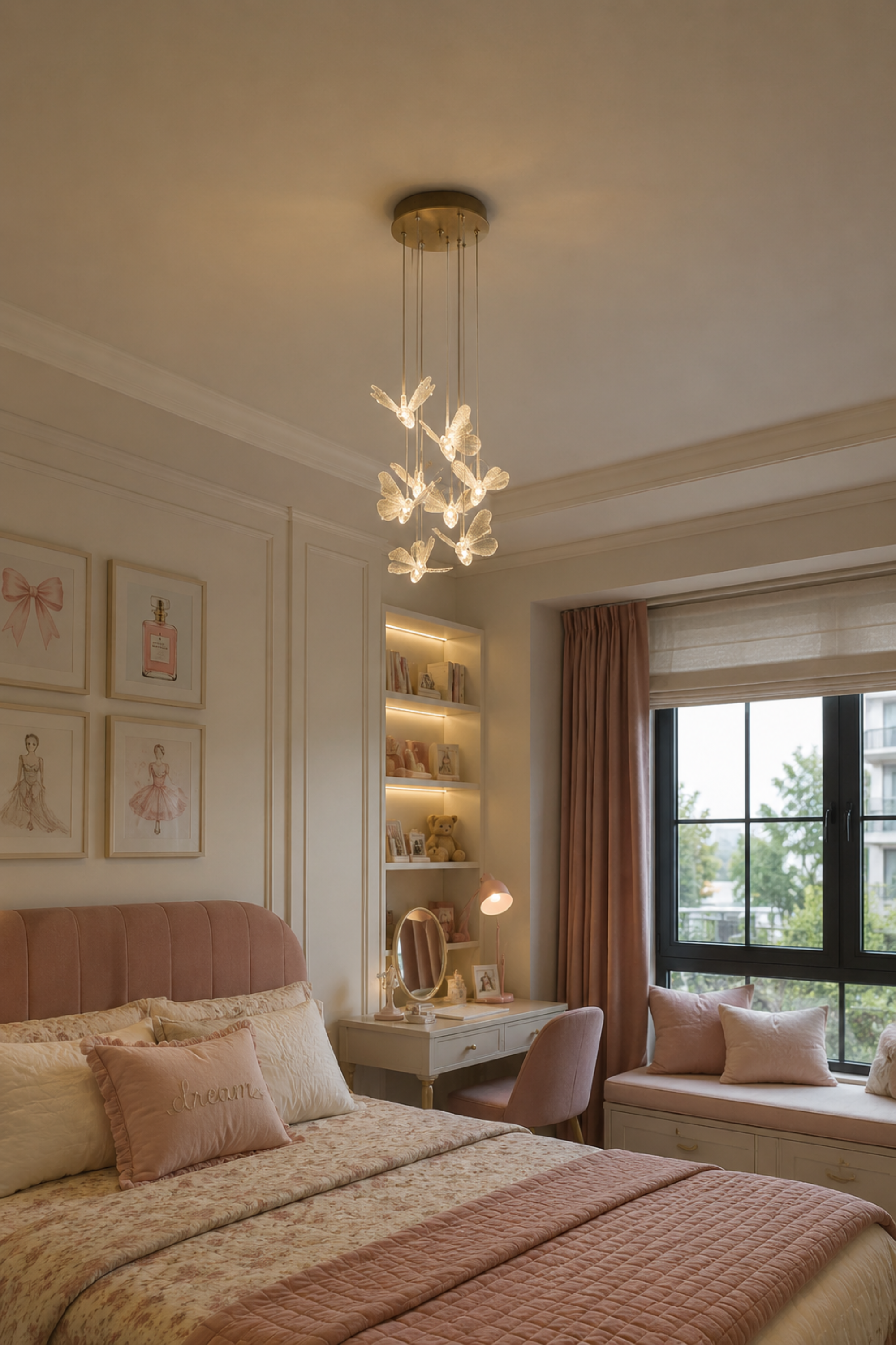 Butterfly Chandelier Light for Kids' Bedroom
