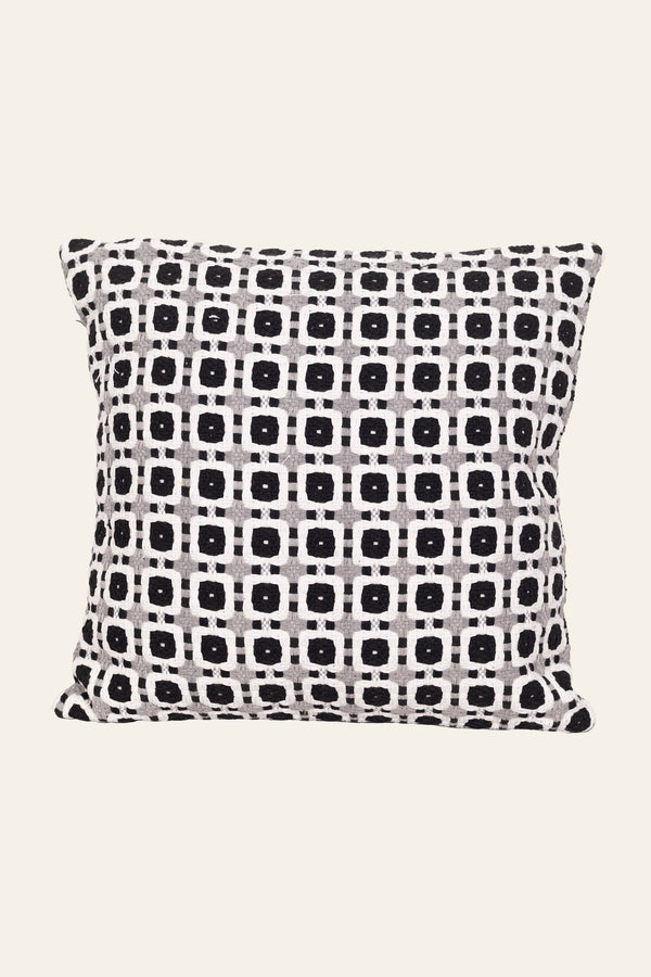Navy Blue Geometric Pattern Cushion