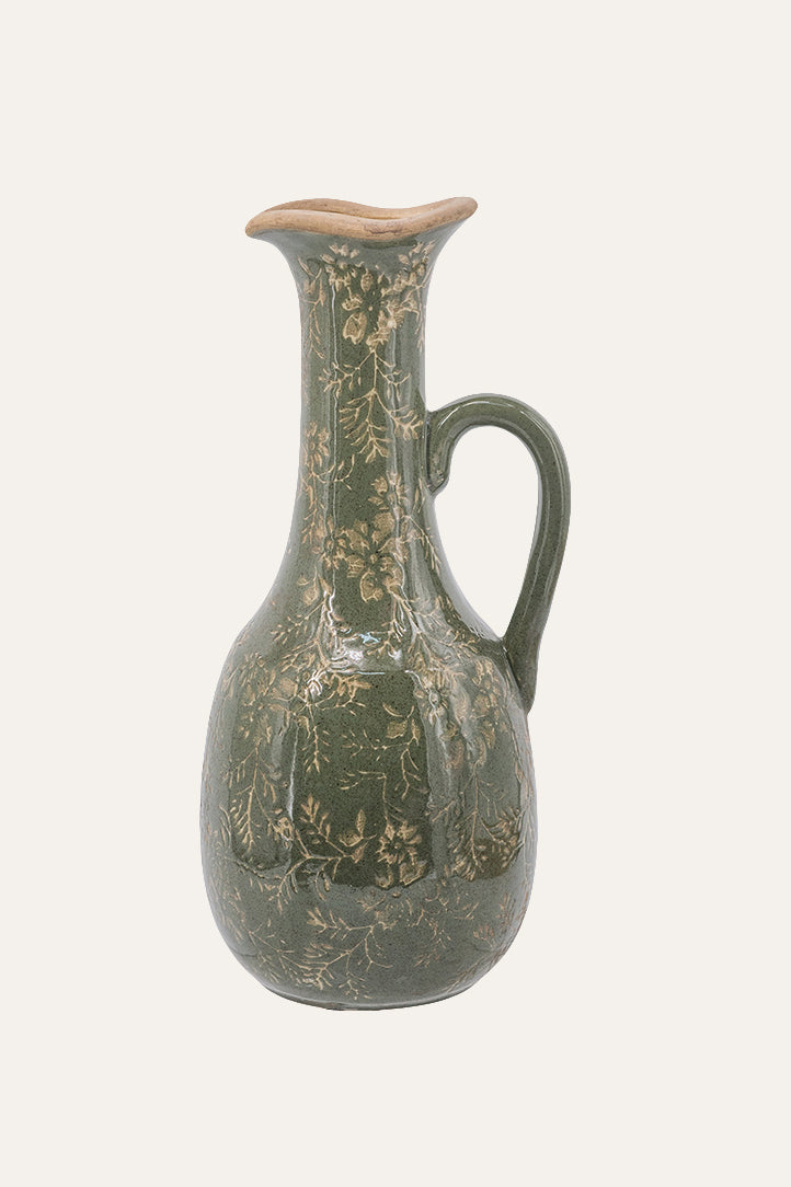 Distressed Ceramic Jug Vase Vintage Style