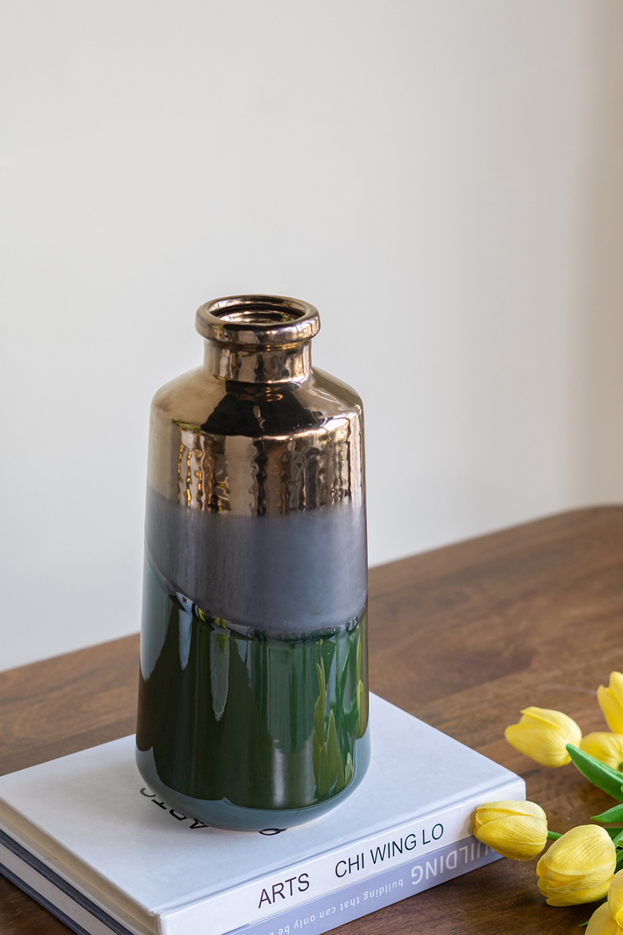 Dual Tone Glass Bottle for Shelf Styling